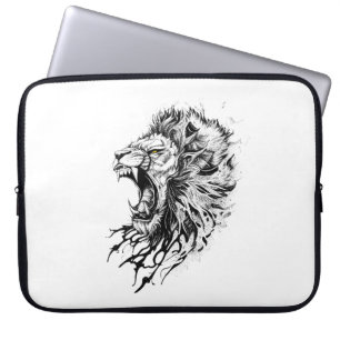 Funda Para Portátil Ilustracion de arte de animales salvajes de león