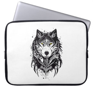 Funda Para Portátil Ilustracion de arte de Wolf Wild Animal Nature
