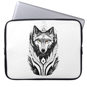 Funda Para Portátil Ilustracion de arte de Wolf Wild Animal Nature