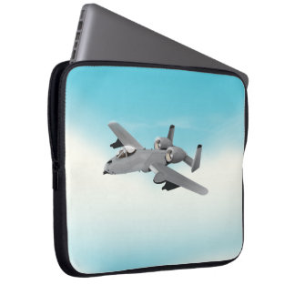 Funda Para Portátil Ilustracion de avión militar A10