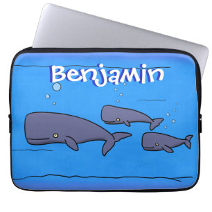 Funda Para Portátil Ilustracion de ballenas personalizados migratorias