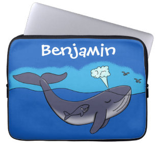 Funda Para Portátil Ilustracion de ballenas y personalizados de bebé