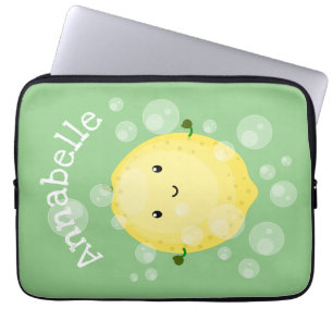 Funda Para Portátil Ilustracion de burbujas de personalizado de limón