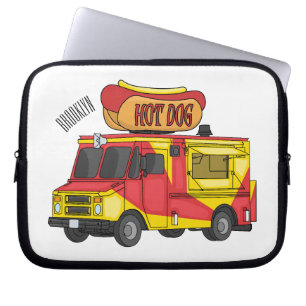 Funda Para Portátil Ilustracion de camión de comida para perros calien
