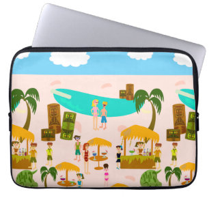 Funda Para Portátil Ilustracion de caracteres Fiesta de Beach Life Poo
