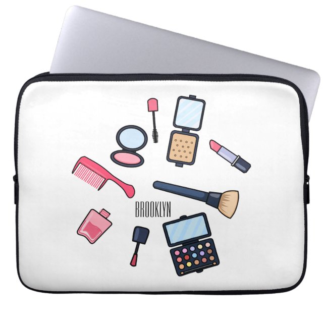 Funda Para Portátil Ilustracion de cosméticos/personalizados de maquil (Frente)