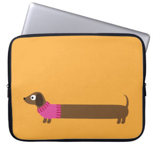 Funda Para Portátil Ilustracion de Cute Long Dachshund