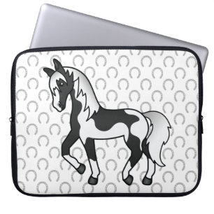 Funda Para Portátil Ilustración de dibujos animados de caballo trotón