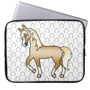 Funda Para Portátil Ilustración de dibujos animados de caballo trotón