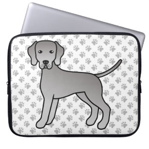 Funda Para Portátil Ilustración De Dibujos Animados De Perro Weimarane
