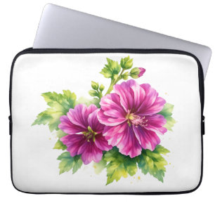 Funda Para Portátil Ilustración de flor acuarela púrpura