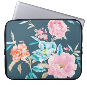 Funda Para Portátil Ilustración de flores hermosas dibujadas por orden