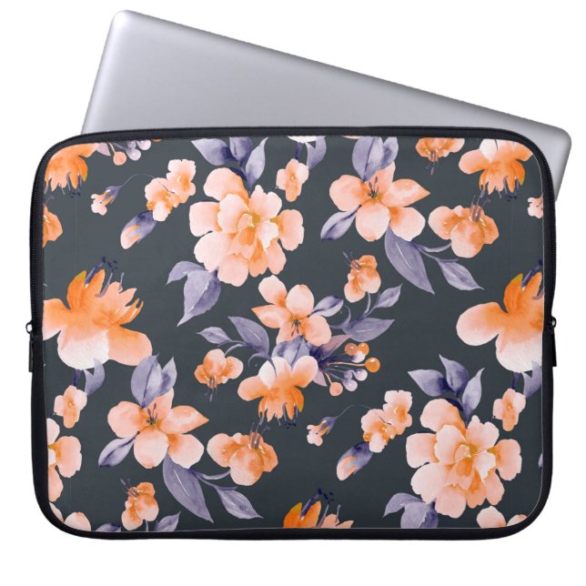 Funda Para Portátil Ilustracion de fondo impecable de las flores pinta (Frente)