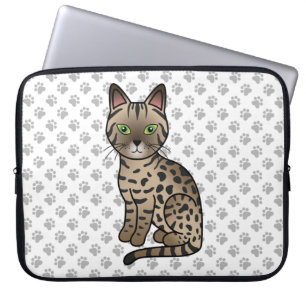 Funda Para Portátil Ilustración de gato de dibujos animados de Mau Egi