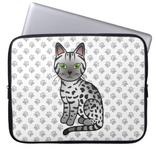 Funda Para Portátil Ilustración de gato de dibujos animados lindo Mau 