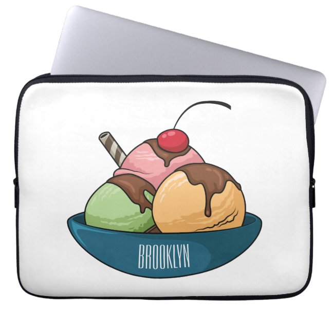 Funda Para Portátil Ilustracion de helado personalizado (Frente)