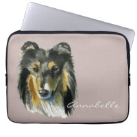 Ilustracion de la acuarela del perro del collie