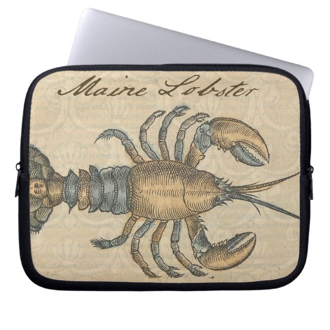 Funda Para Portátil Ilustracion de langosta Antique Maine (Frente)