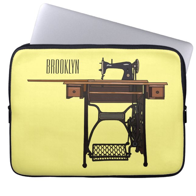 Funda Para Portátil Ilustracion de máquina de coser personalizado (Frente)
