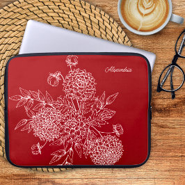 Funda Para Portátil Ilustración de Monograma Floral