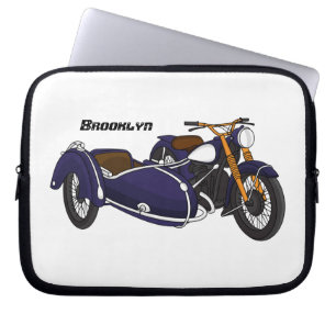Funda Para Portátil Ilustracion de motocicleta púrpura de Sidecar