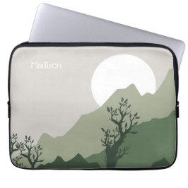 Funda Para Portátil Ilustracion de naturaleza de nombre personalizado