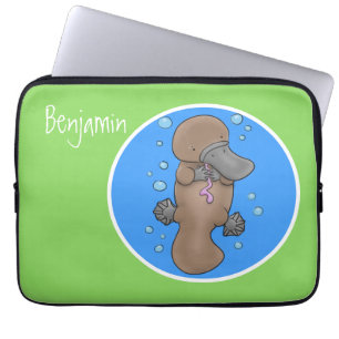 Funda Para Portátil Ilustracion de ornitorrinorrinco feliz