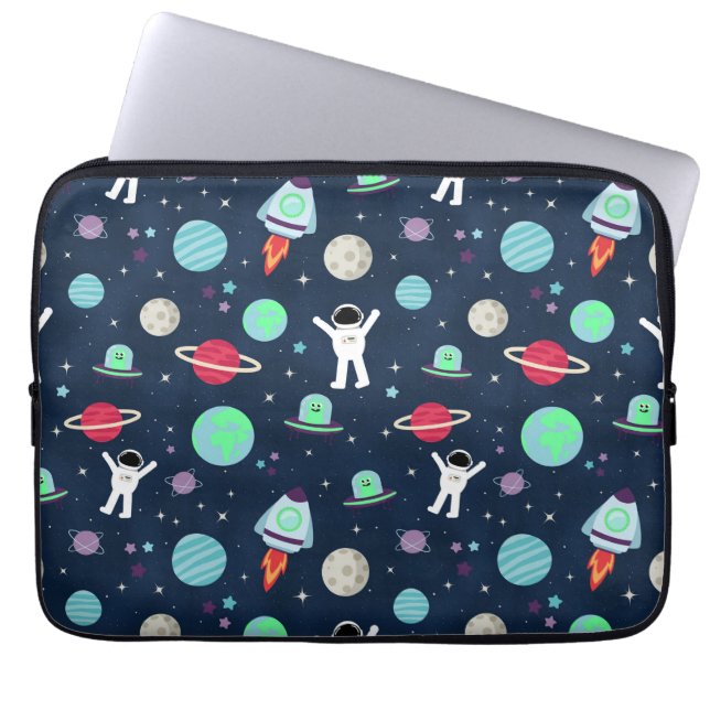 Funda Para Portátil Ilustracion de patrón de espacio (Frente)