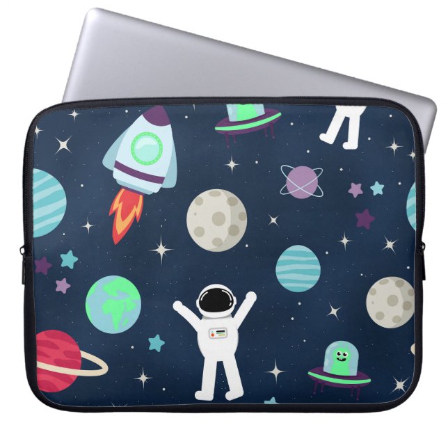 Funda Para Portátil Ilustracion de patrón de espacio (Frente)