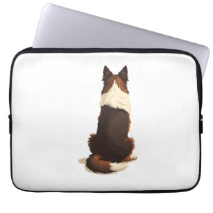 Funda Para Portátil Ilustración de perro Border Collie vintage desde a