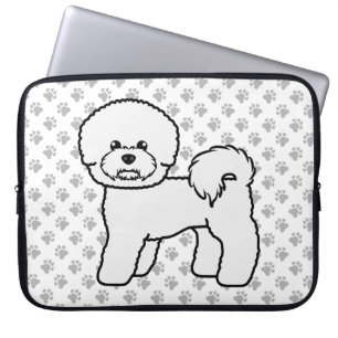Funda Para Portátil Ilustración de perro de dibujos animados Bichon Fr
