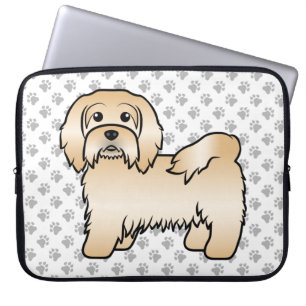 Funda Para Portátil Ilustración de perro de dibujos animados Havanés c