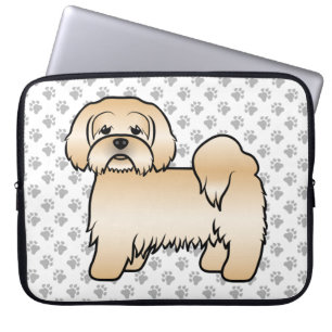 Funda Para Portátil Ilustración de perro de dibujos animados Lhasa Aps