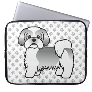 Funda Para Portátil Ilustración de perro de dibujos animados Shih Tzu 