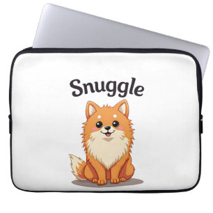 Funda Para Portátil Ilustración de perro pomerania adorable y acogedor
