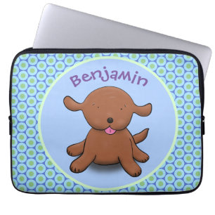 Funda Para Portátil Ilustracion de personalizado azul de cachorro aleg