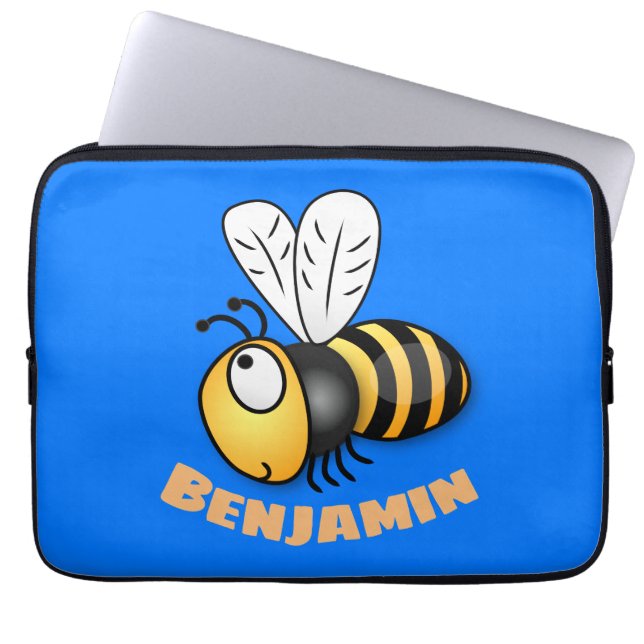 Funda Para Portátil Ilustracion de personalizado de abejas alegres (Frente)