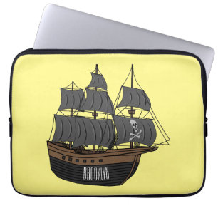 Funda Para Portátil Ilustracion de personalizado de buques piratas