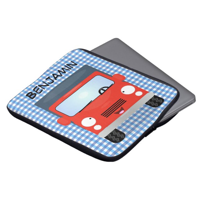 Funda Para Portátil Ilustracion de personalizado de camión de kawaii r (Superior anverso)