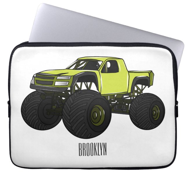 Funda Para Portátil Ilustracion de personalizado de camión de monstruo (Frente)