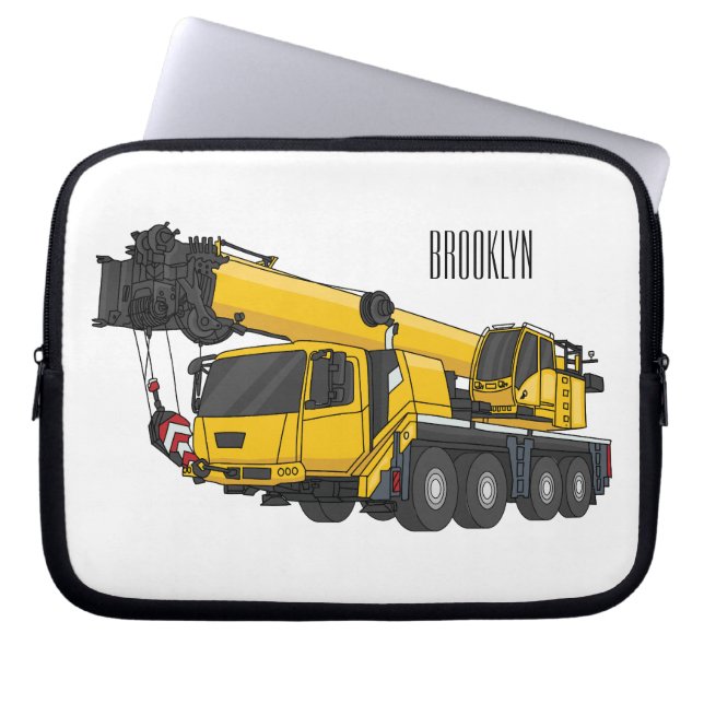 Funda Para Portátil Ilustracion de personalizado de camiones Crane (Frente)