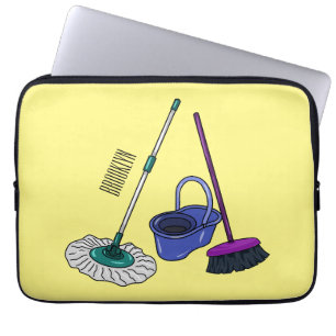 Funda Para Portátil Ilustracion de personalizado de escobas y mopas