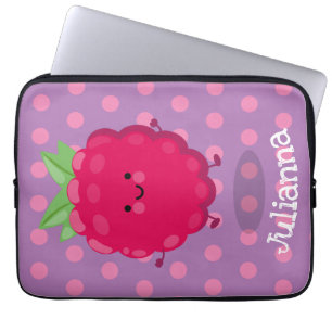 Funda Para Portátil Ilustracion de personalizado de frambuesa alegre