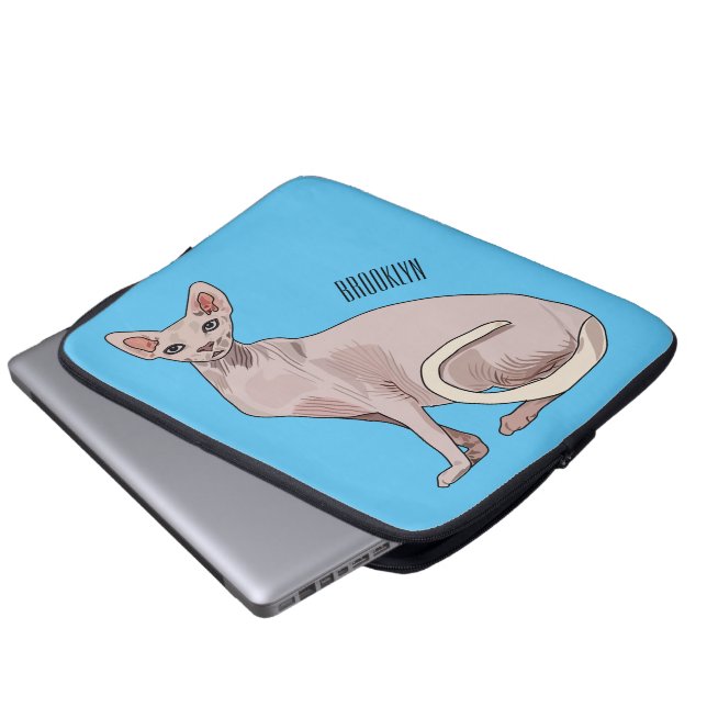 Funda Para Portátil Ilustracion de personalizado de gatos Sfinx (Inferior anverso)