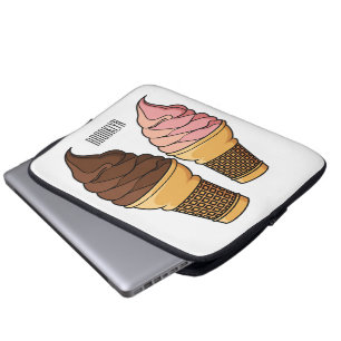 Funda Para Portátil Ilustracion de personalizado de helado de cono
