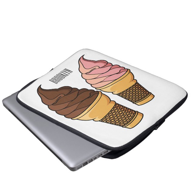Funda Para Portátil Ilustracion de personalizado de helado de cono (Inferior anverso)