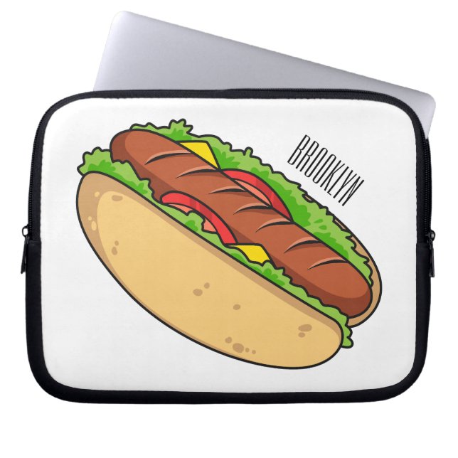 Funda Para Portátil Ilustracion de personalizado de hot dog (Frente)