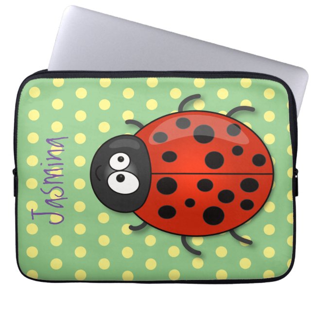 Funda Para Portátil Ilustracion de personalizado de mariquita roja fel (Frente)