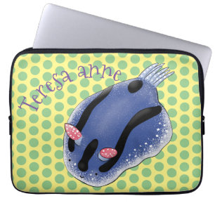 Funda Para Portátil Ilustracion de personalizado de nudibranquias azul