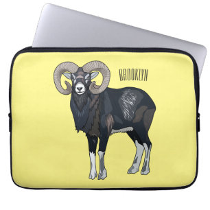 Funda Para Portátil Ilustracion de personalizado de ovino Mouflon